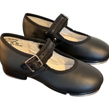 Capezio 3800T Black Leather Mary Jane Tap Shoes Kids Toddler Size 8.5 M Recital