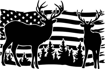 Deer and Flag decal
