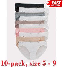 Hanes Cotton Bikini Panties 10 Pack Womens Ultra Soft Waistband Underwear Cotton