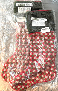 2 - 25" Velvet/Knitted Christmas Stockings By Allstate Floral - BRAND NEW SEALED