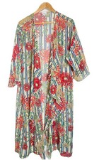 Lula Roe Kimono Women  s Large Long Floral Sheer Flowy Lightweight Beach