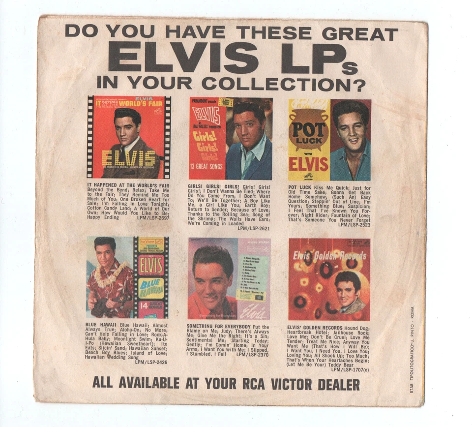 7" ELVIS PRESLEY 45 giri SOLO COPERTINA Italy DEVIL IN DISGUISE Rca 45N 1360 - Immagine 2 di 2