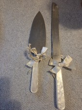 Wedding Cake Knife Server Set Stainless Steel Marbled Handle Sheffield England