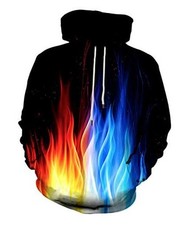Unisex Colorful Graphic Hoodies 3D Print Cool Sweatshirt Cool Small Fire Flame