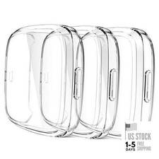 Ultra Thin Screen Protector Case Compatible with Fitbit Versa 2, 3 Clear 3