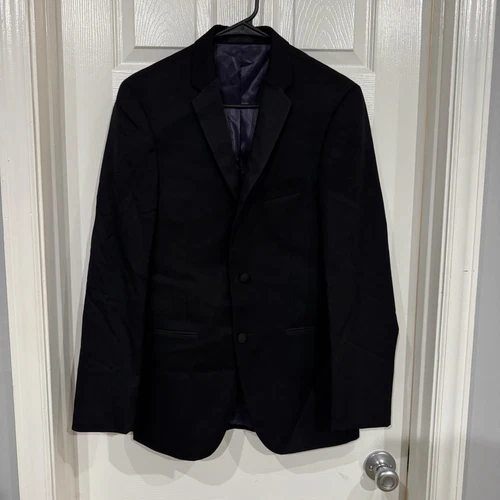 Giacca tuta uomo Michael Kors 36 slim nera lana cappotto sportivo lusso veneziano