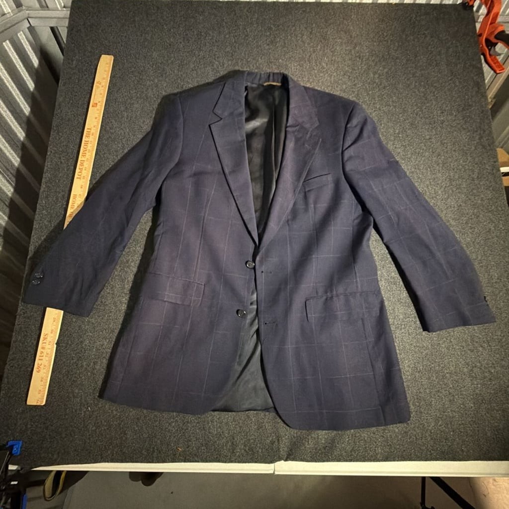 Brooks Brothers Navy Windowpane Pattern Sport Coat Blazer
