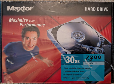 SEALED Maxtor 30GB 3.5'' 7200RPM EIDE IDE DiamondMax Plus Hard Drive HD L01J030