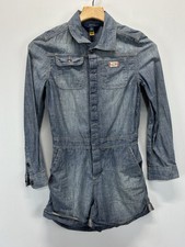 Polo Ralph Lauren Chambray Short Romper Sz 12 Girls Blue Long Sleeve One Piece