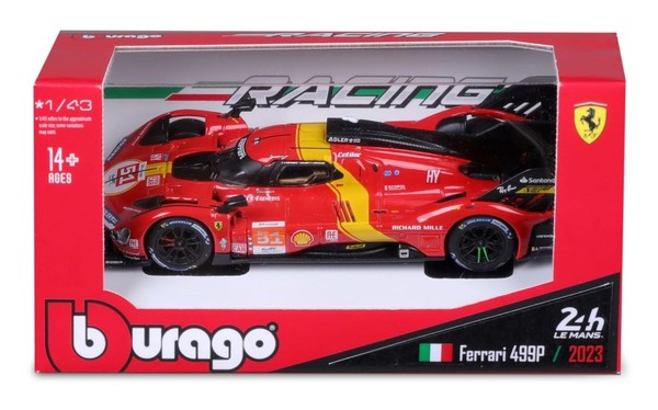 Gadget - Bburago: Cdu Ferrari 499P Lmh 1:43 & 296 Gt3 2023 1:43 -D- Bburago-image
