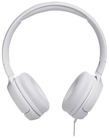 Casque filaire JBL Tune 500 blanc avec micro intégré pour appels et musique
