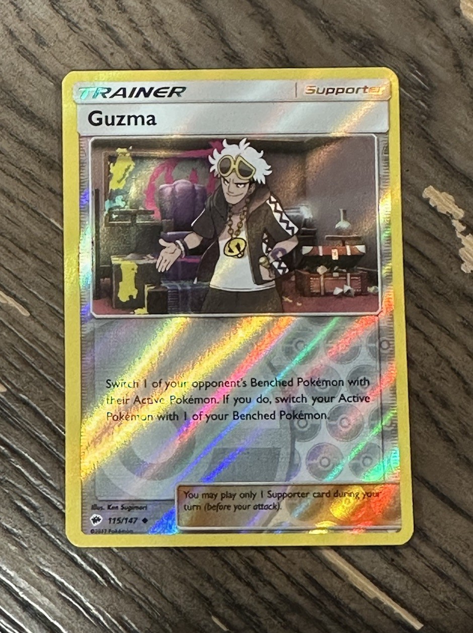 Pokemon GUZMA Reverse Holo 115/147 - Burning Shadows - - MINT 