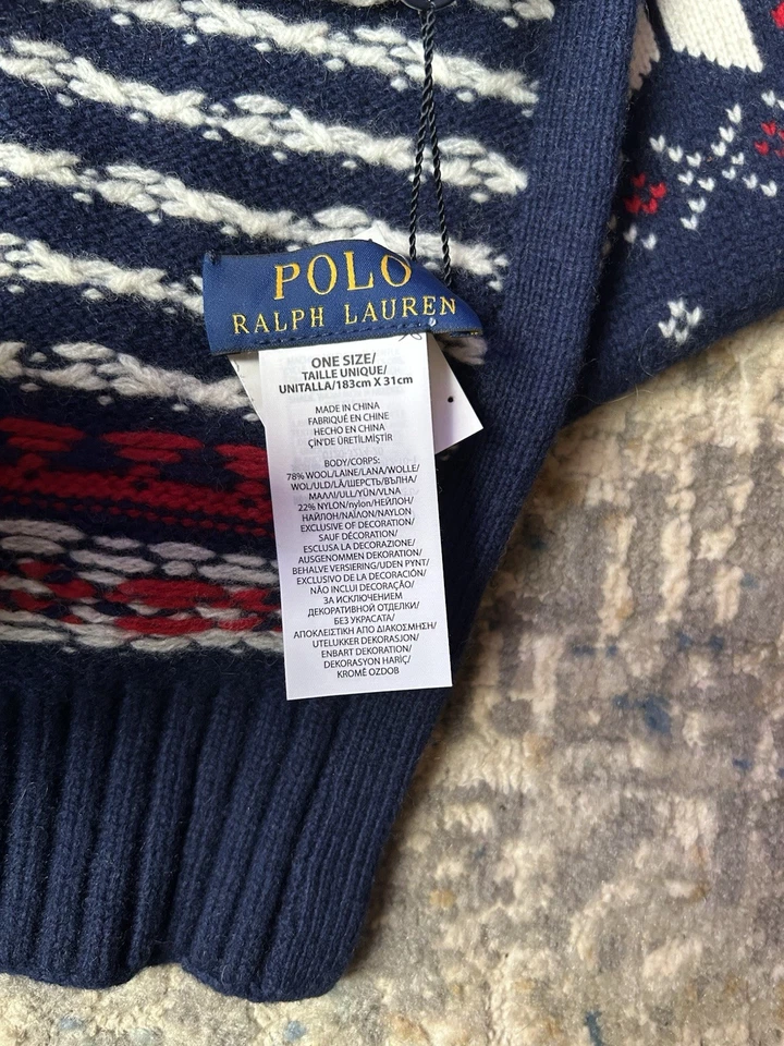 Праздничный опрятный медвежий шарф Polo Ralph Lauren - Изображение 4 из 4
