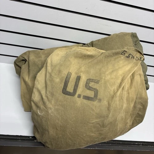 US Army Arctic M1949 Sleeping Bag Vintage GI Issue Olive Green Military Downfill