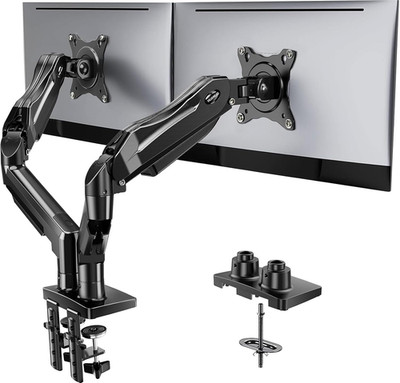 FlowLift  Dual Monitor Stand, Fully Adjustable Gaming Monitor Desk Mount for 13 