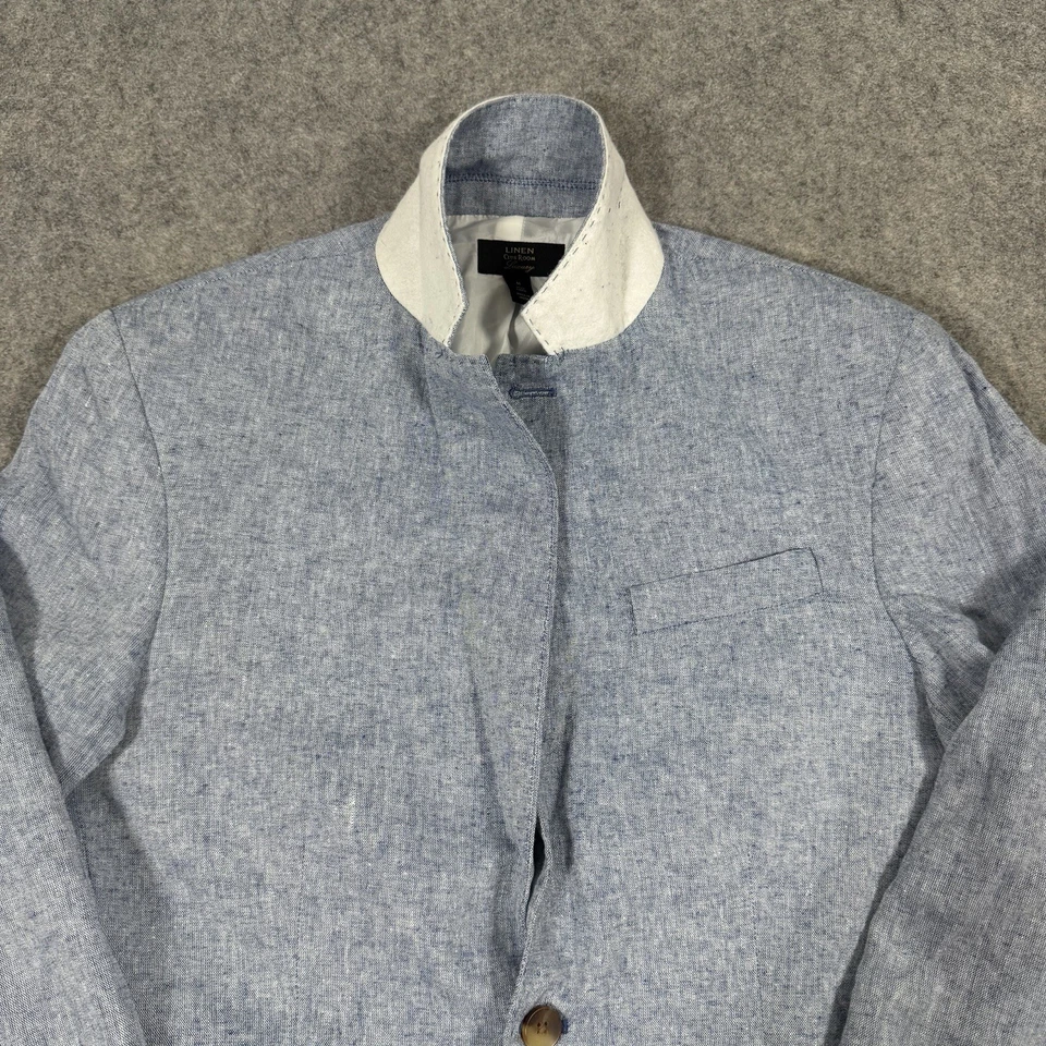 Костюм блейзер клубная комната отдельный на двух пуговицах мужской размер средний серый 100% лен - Изображение 4 из 4