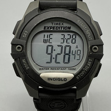 Timex Expedition Mens Watch 42mm Digital Chronograph T40941 Indiglo New Battery