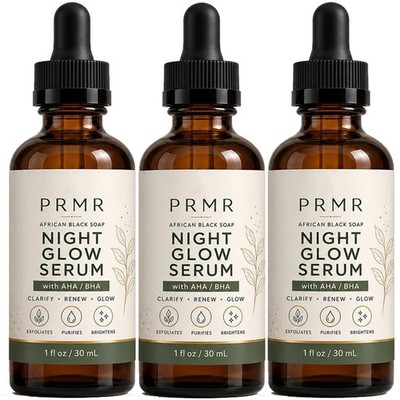( 3 Pack ) Night Glow Serum For Women Overnight Skin Renewal Facial Moisturizer