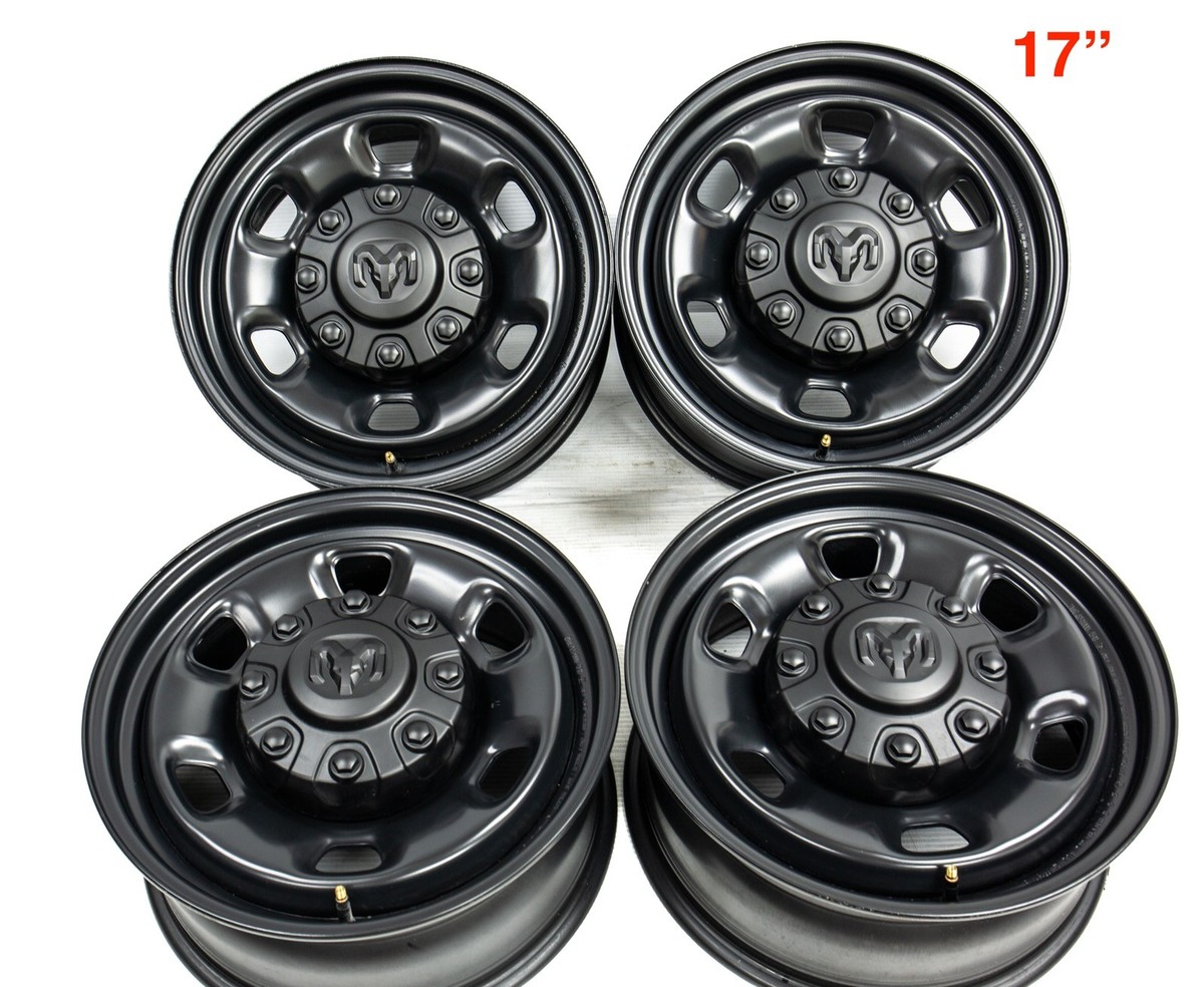 Dodge Ram 2500 3500 17” Black Steel OEM 8 Lug Wheels Rims 04-25