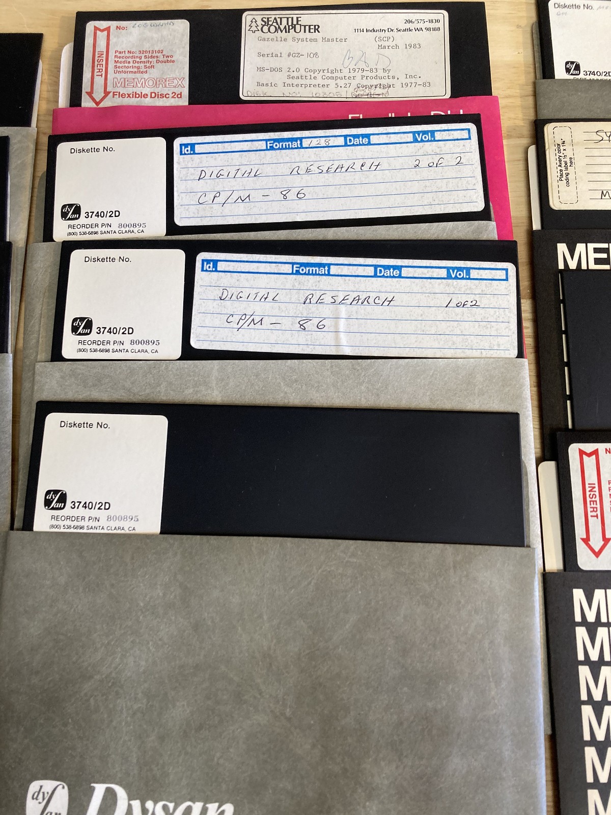 Digital Research CP/M 86 Seattle Computer Gazelle System Master Lot of 13 8 inch