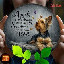 2D Flat Tin Metal Signs Home D cor 8x8 Yorkshire Terrier Owner Pet Lover Keepsak