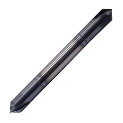 1/4'' 90 Degree 4 Flute Solid Carbide Chamfer Mill - Double End - AlTiN Coated