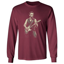Abraham Lincoln Playing Guitar Patriotic Long Sleeve T-Shirt