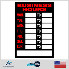 Hillman Business Hours Sign 12 X 8 In Plastic Store Sign Hillman Business Hours Sign 12 X 8 In Plastic Store Sign