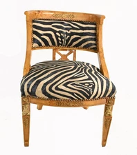 French Empire Side Chair Zebra Print Interiors