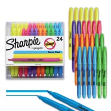 Sharpie Pocket Highlighters, Chisel Tip, 24 Count Pack of 1 , Assorted
