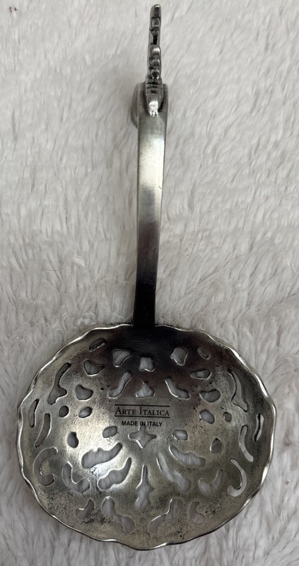 Vintage Arte Italica Marinoni Pewter Fruit/Ice Strainer Ladle Spoon 95% Italy