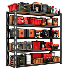 3000LBS Heavy Duty Garage Shelving 5-Tier Metal Storage Shelves Industrial Rack