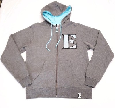 Elton John Tour 2022 Zip-up Hoodie Gray Glitter ''E'' Logo Unisex Sweater Size M