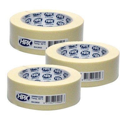 Presto HPX Masking Tape White 60°, 38mm, 3x 50m Roll