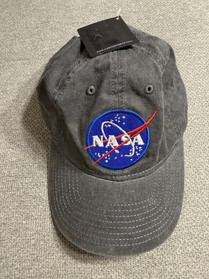NASA Men's Gray Hat Blue Embroidered Logo Adjustable O/S New Without Tags H3