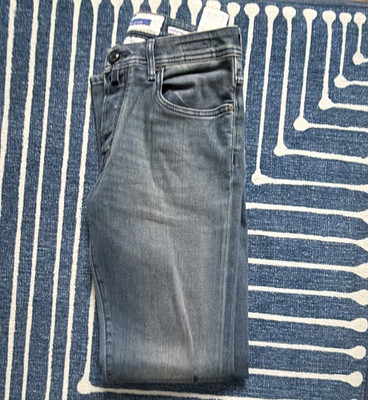 Jacob Cohën Men's Blue Slim Fit Bard Denim Jeans Size 31 Medium Wash