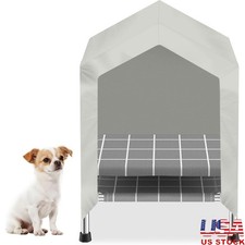 Semi-Enclosed Dog House W/ Tent-Style Design Soft Cushion  Durable Steel Frame
