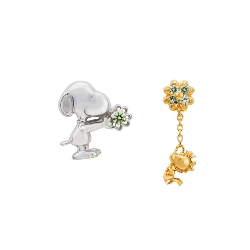 PEANUTS Snoopy Woodstock Silver Earrings PNT-P006 Japan PEANUTS Snoopy Woodstock Silver Earrings PNT-P006 Japan