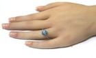 New 925 Sterling blue  topaz  gemstone ring 1.9g with white syn . sapphires — photo 7