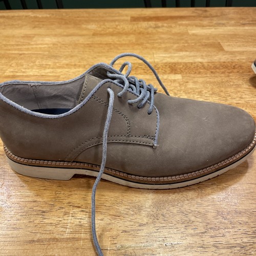 GH Bass Buckeroo Suede SIZE 8.5D Gray Lace-Up Oxford Sky-Blue Interior - Picture 2 of 13
