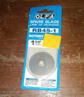 OLFA RB45-1 Rotary Cutter Spare Blade x1-Pack RTY-2/G 45mm D - 0.3mm T NEW!