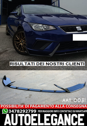 SEAT IBIZA V 2017+ SPOILER FR SPOILER BAJO PARACHOQUES DELANTERO ABS NEGRO SPLIT - Imagen 2 de 24
