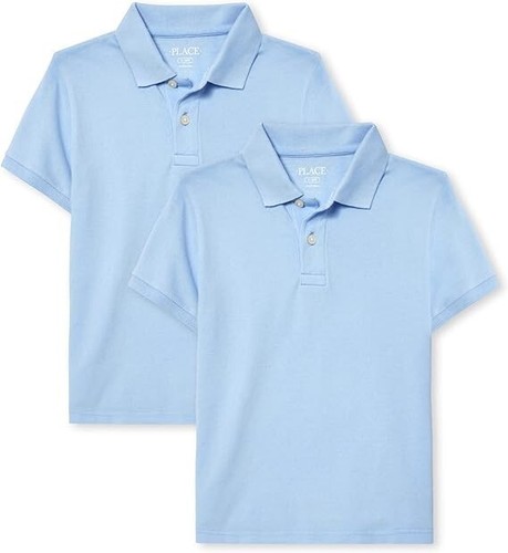The Children's Place Boys' Multipack Short Sleeve Pique Polos blue LARGE - Picture 4 of 5