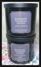 Lot of 2 Bath  Body Works Mahogany Teakwood Intense Large 3-Wick Candle 14.5oz