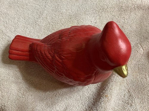 Ceramic Red Ceramic Bird 4” Tall 6” Long Christmas Holiday Decor NEW - Picture 2 of 7