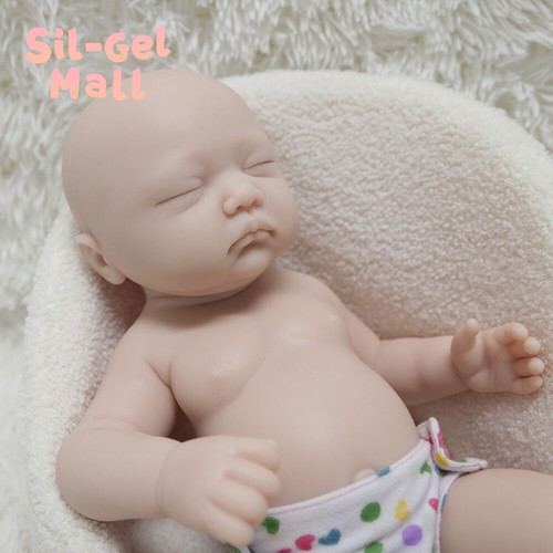 17.7" Sleeping Newborn Unpainted Reborn Baby Dolls Realistic Full Silicone Girl - Picture 2 of 13