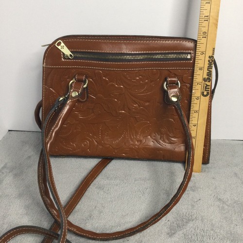 Patricia Nash Calvi Satchel Florence Brown Tooled Leather Handbag - Picture 13 of 13