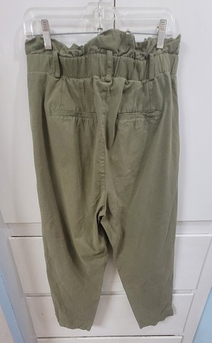 Seven for All Mankind High Waist Paper-Bag Pants Olive Womens Size Large - Picture 3 of 5