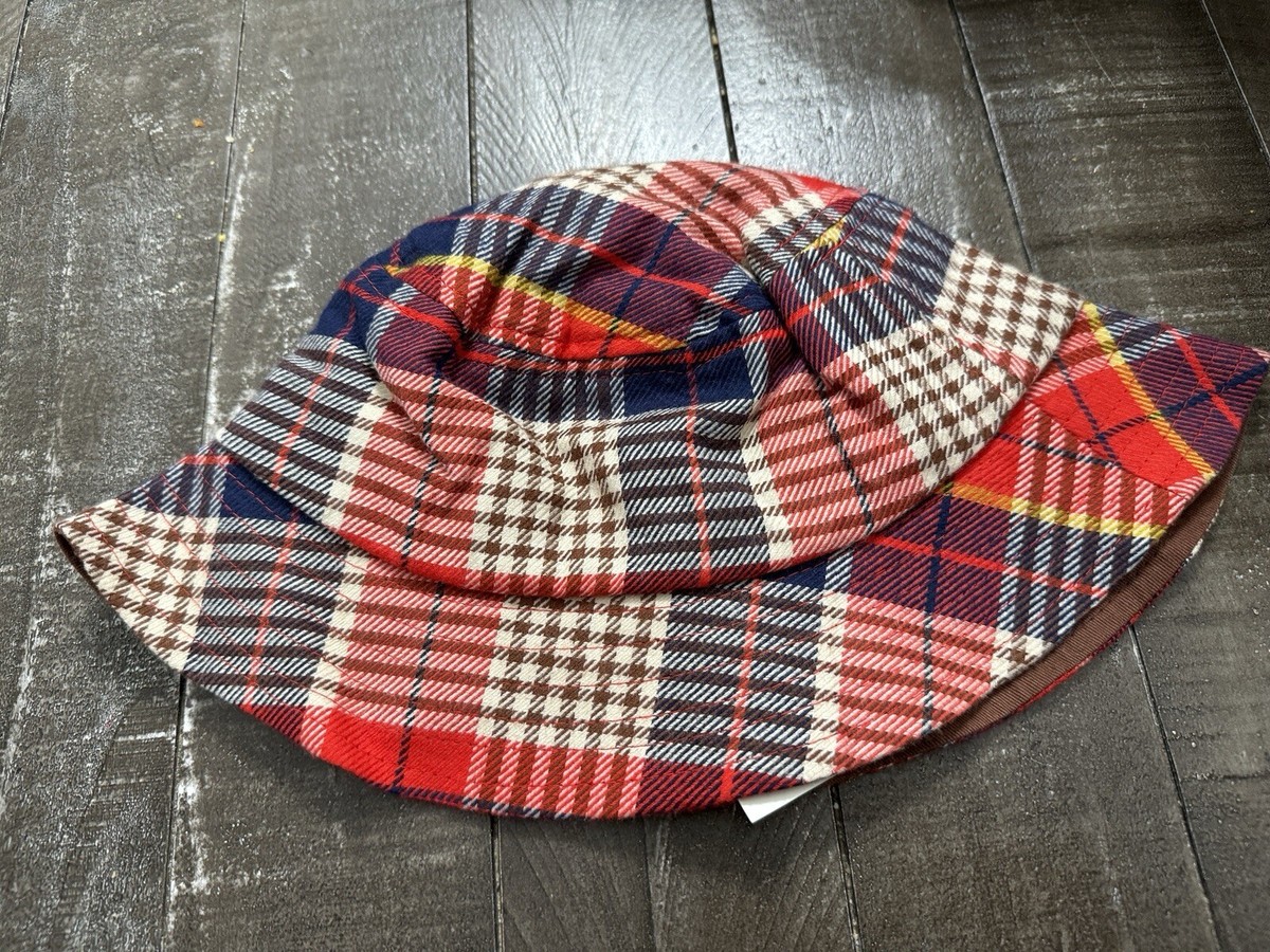 AERIE NWT Fall Plaid Bucket Hat One Size Fisherman Style Cotton Viscose  Blend