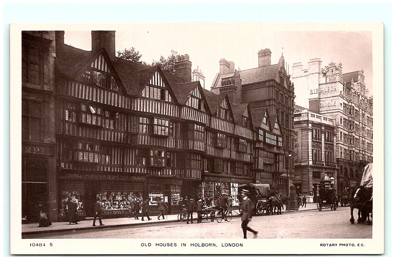 S02-1784, OLD HOUSES IN HOBORN, LONDON, *REAL PHOTO POSTCAR